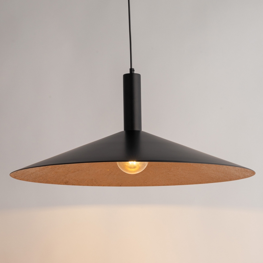 Pendel CAPRI 1xE27/15W/230V diameter 70 cm sort/kobber