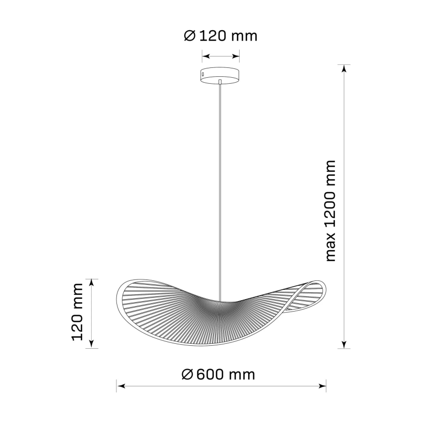 Pendel CAPRI 1xE27/20W/230V diameter 60 cm bambus