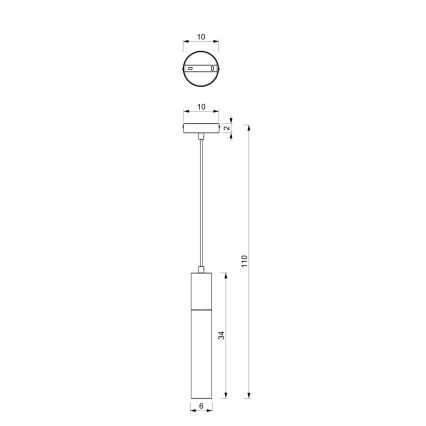 Pendel CASSA 1xGU10/60W/230V sort