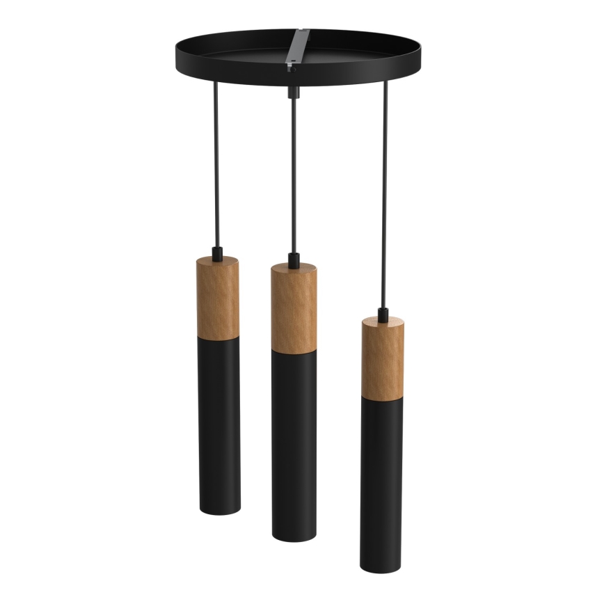 Pendel CASSA 3xGU10/60W/230V sort rund