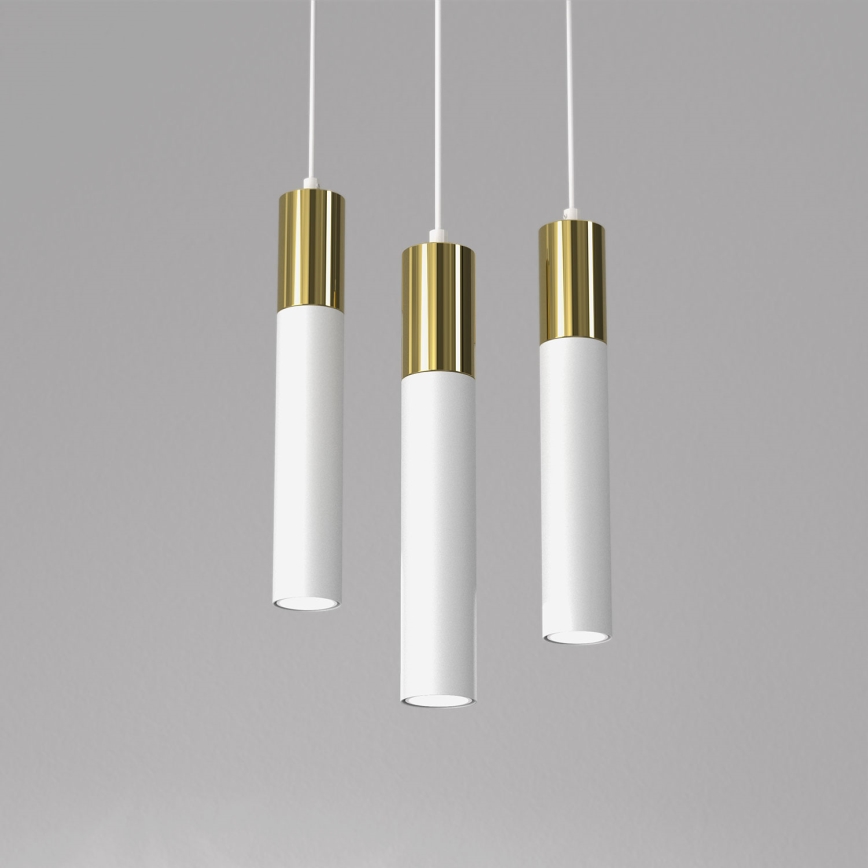 Pendel CASSA 3xGU10/8W/230V hvid/gylden