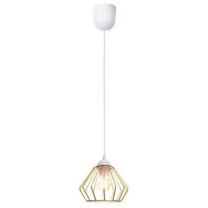 Pendel CEED GOLD 1xE27/60W/230V diameter 17,5 cm hvid/guldfarvet
