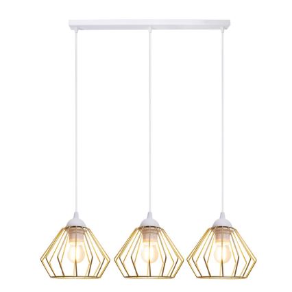 Pendel CEED GOLD 3xE27/60W/230V hvid/guldfarvet