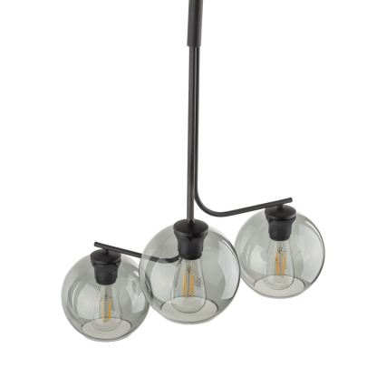 Pendel CESAR 3xE27/15W/230V, sort/røggrå