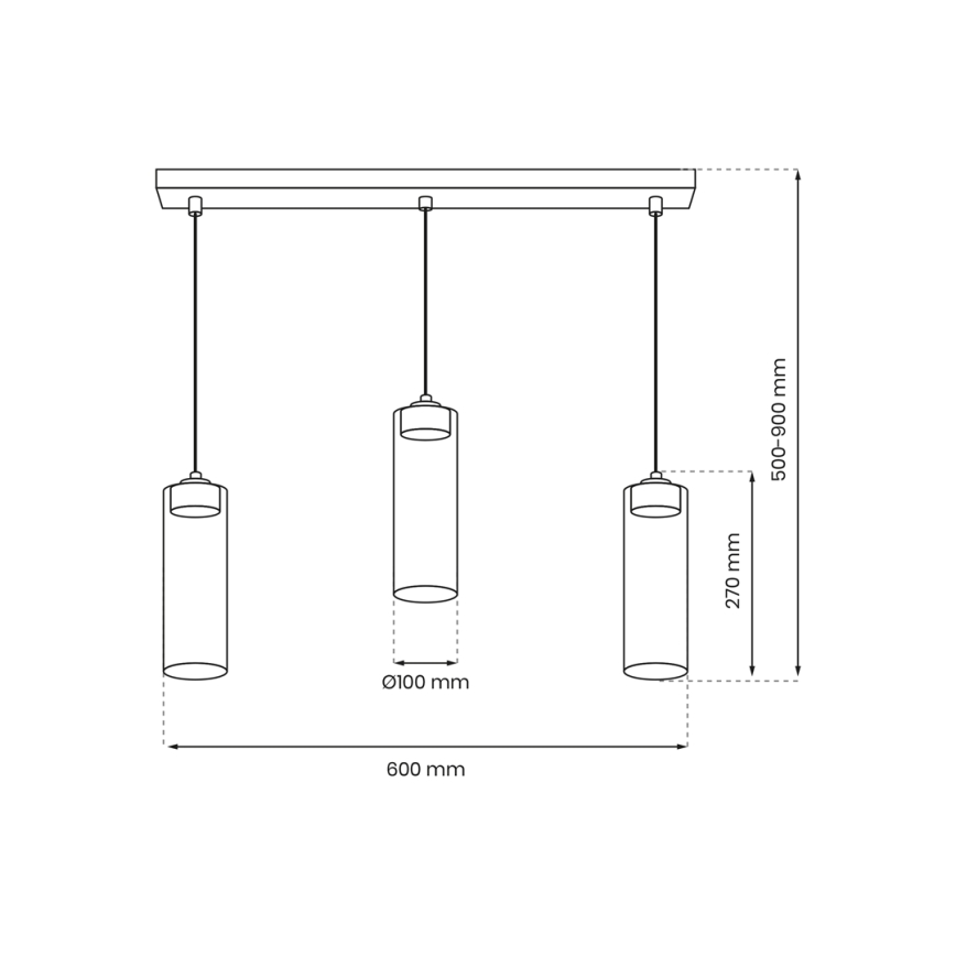 Pendel CLARISSA 3xGX53/12W/230V sort