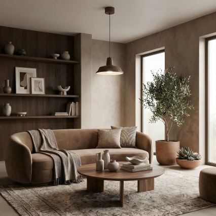 Pendel CLASS på ledning 1xE27/15W/230V, brun