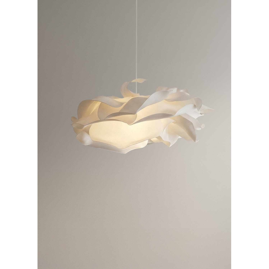 Pendel CLOUDY på ledning 1xE27/40W/230V hvid