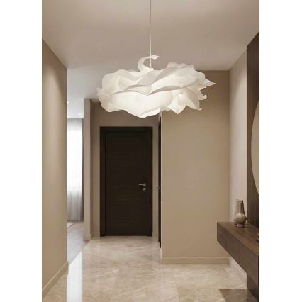 Pendel CLOUDY på ledning 1xE27/40W/230V hvid