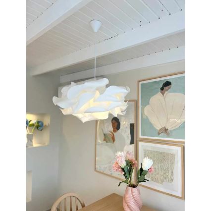 Pendel CLOUDY på ledning 1xE27/40W/230V hvid