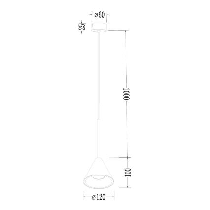 Pendel CONE 1xGU10/10W/230V guldfarvet/sort