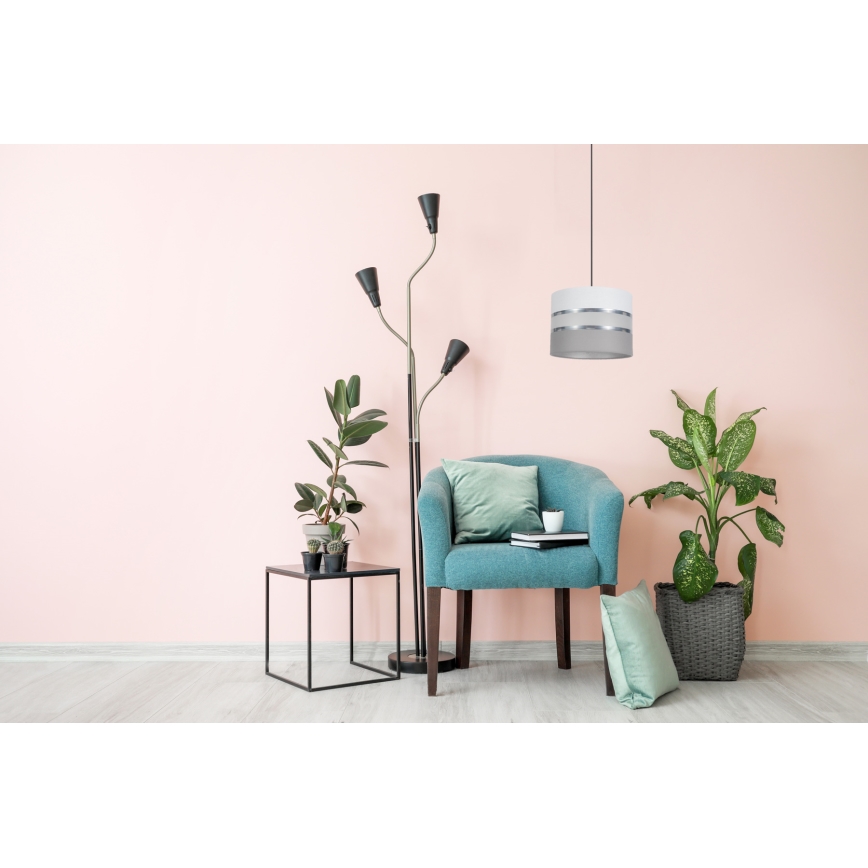Pendel CORAL 1xE27/60W/230V diam. 20 cm hvid/grå