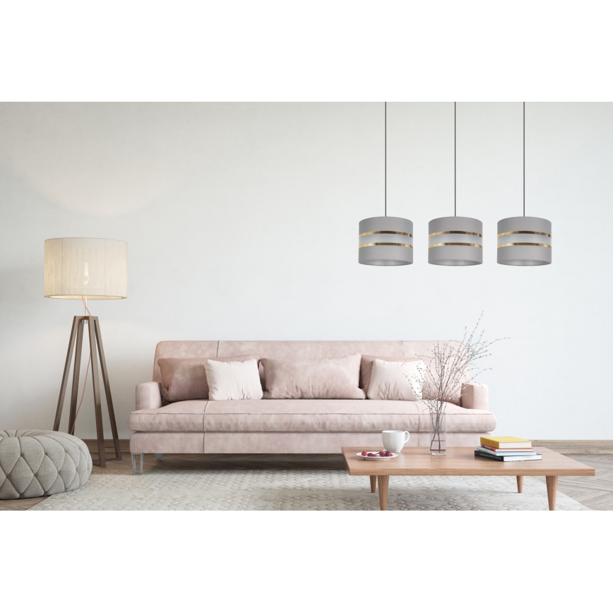 Pendel CORAL 3xE27/60W/230V grå