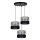 Pendel CORAL 3xE27/60W/230V sort/grå/mat krom diameter 45 cm