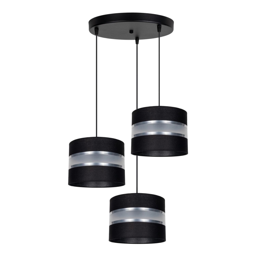 Pendel CORAL 3xE27/60W/230V sort/mat krom diameter 45 cm