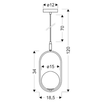 Pendel CORDEL 1xG9/28W/230V guldfarvet