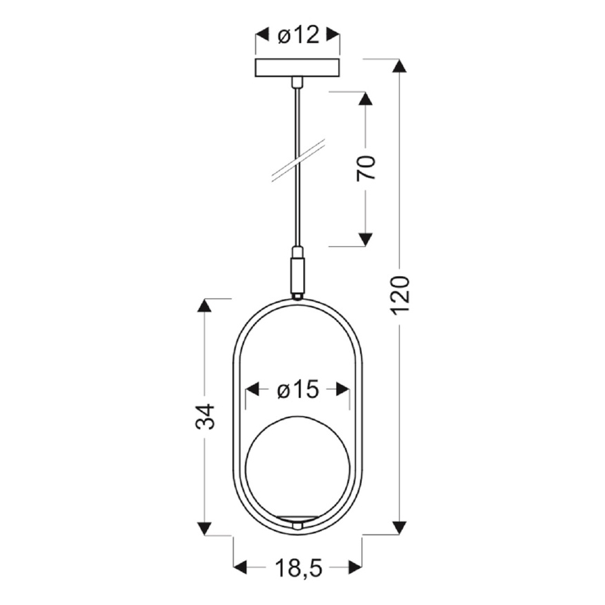 Pendel CORDEL 1xG9/28W/230V guldfarvet