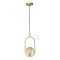 Pendel CORDEL 1xG9/28W/230V messing/røget beige