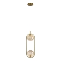 Pendel CORDEL 2xG9/28W/230V messing/røget beige