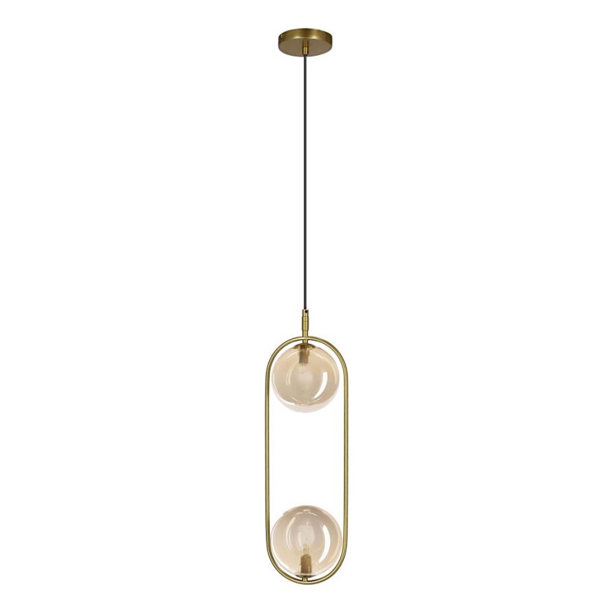 Pendel CORDEL 2xG9/28W/230V messing/røget beige