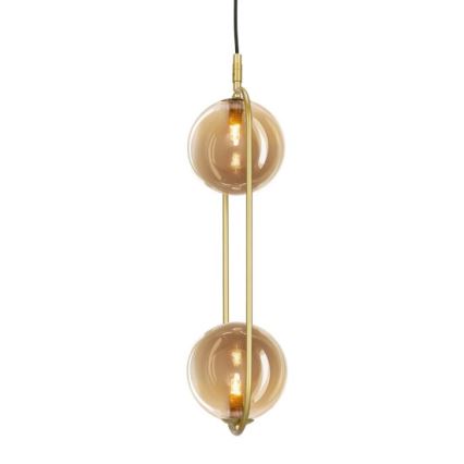 Pendel CORDEL 2xG9/28W/230V messing/røget beige