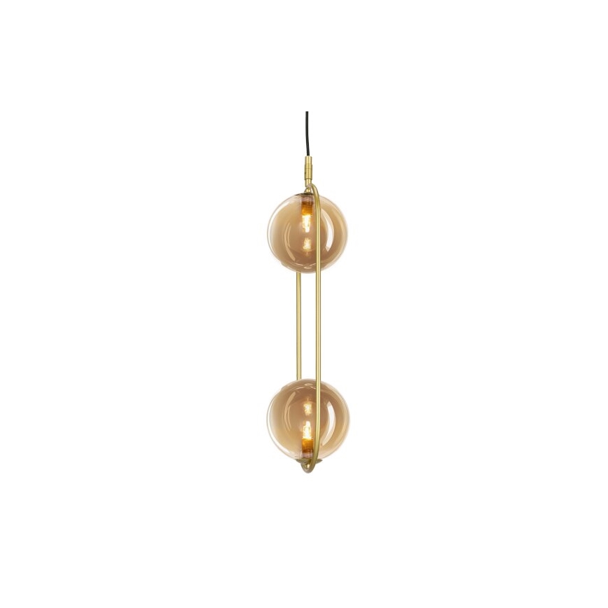 Pendel CORDEL 2xG9/28W/230V messing/røget beige