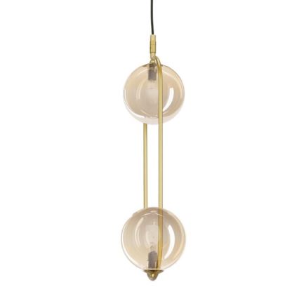 Pendel CORDEL 2xG9/28W/230V messing/røget beige