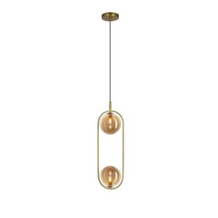 Pendel CORDEL 2xG9/28W/230V messing/røget beige