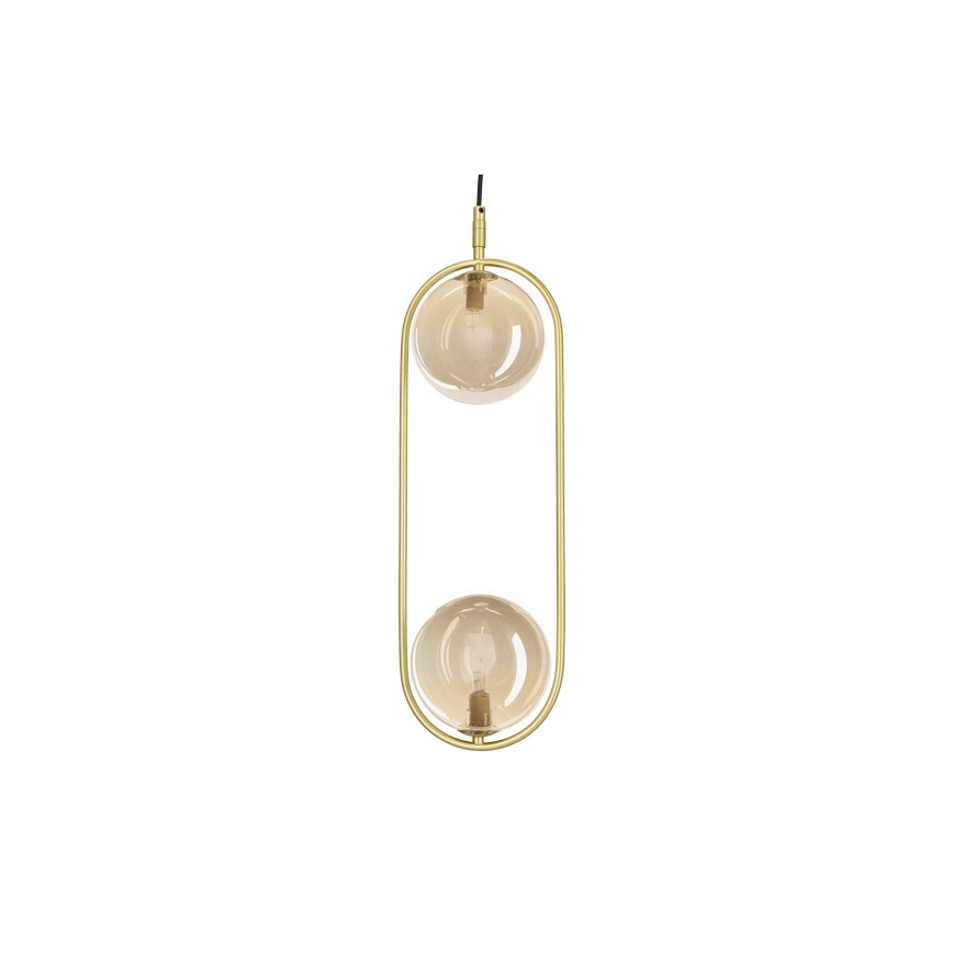Pendel CORDEL 2xG9/28W/230V messing/røget beige