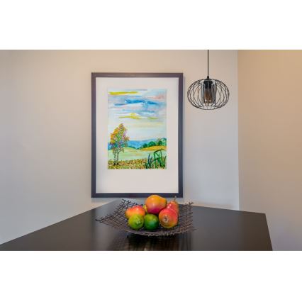 Pendel CORRINI 1xE27/60W/230V diameter 25 cm sort/grå