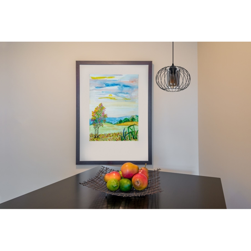 Pendel CORRINI 1xE27/60W/230V diameter 25 cm sort/grå