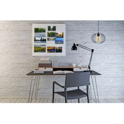 Pendel CORRINI 1xE27/60W/230V diameter 25 cm sort/transparent