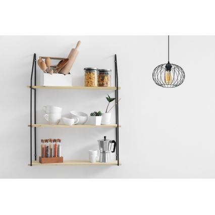 Pendel CORRINI 1xE27/60W/230V diameter 25 cm sort/transparent