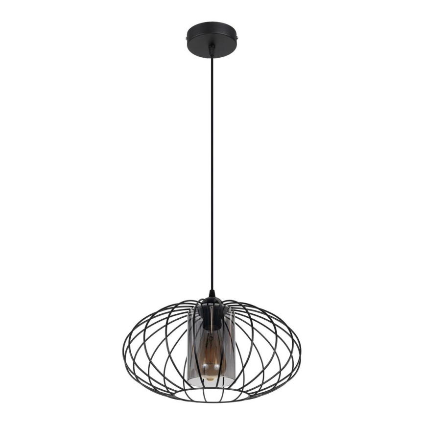 Pendel CORRINI 1xE27/60W/230V diameter 34 cm sort/grå