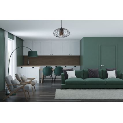 Pendel CORRINI 1xE27/60W/230V diameter 34 cm sort/grå