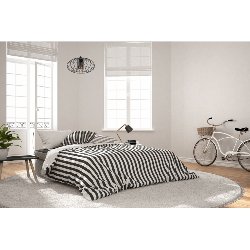Pendel CORRINI 1xE27/60W/230V diameter 34 cm sort/grå