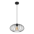 Pendel CORRINI 1xE27/60W/230V diameter 34 cm sort/transparent