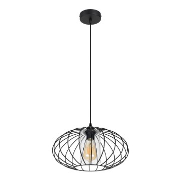 Pendel CORRINI 1xE27/60W/230V diameter 34 cm sort/transparent