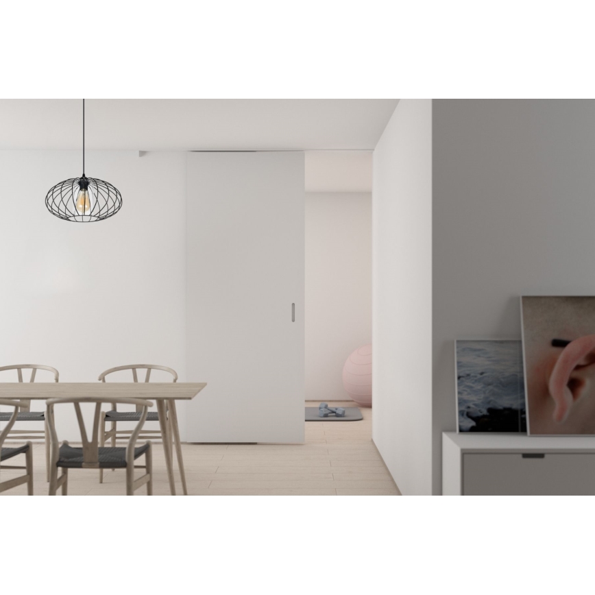 Pendel CORRINI 1xE27/60W/230V diameter 34 cm sort/transparent