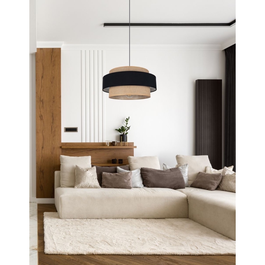 Pendel CORSA 1xE27/60W/230V sort/beige