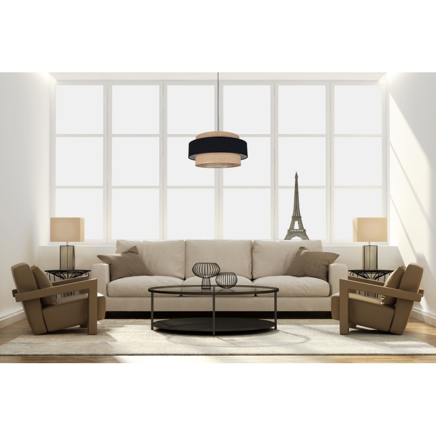 Pendel CORSA 1xE27/60W/230V sort/beige