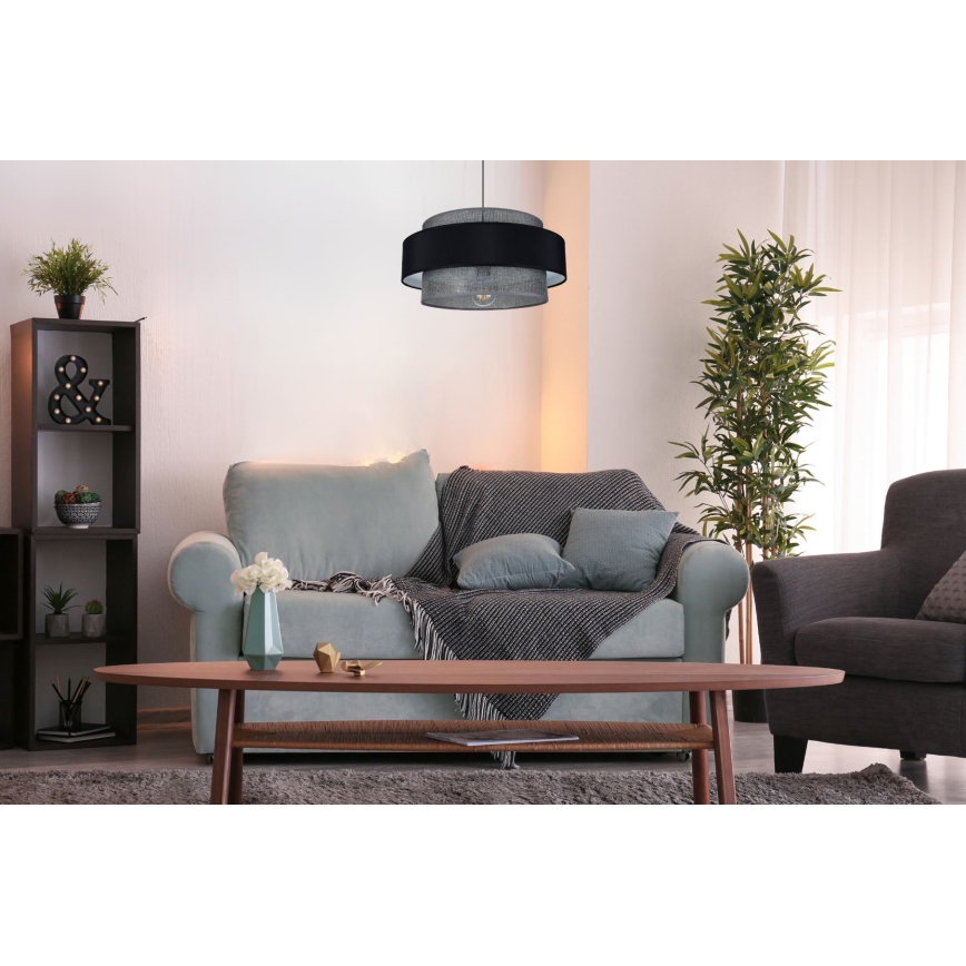 Pendel CORSA 1xE27/60W/230V sort/grå