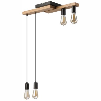 Pendel CORTINA 4xE27/15W/230V sort/eg