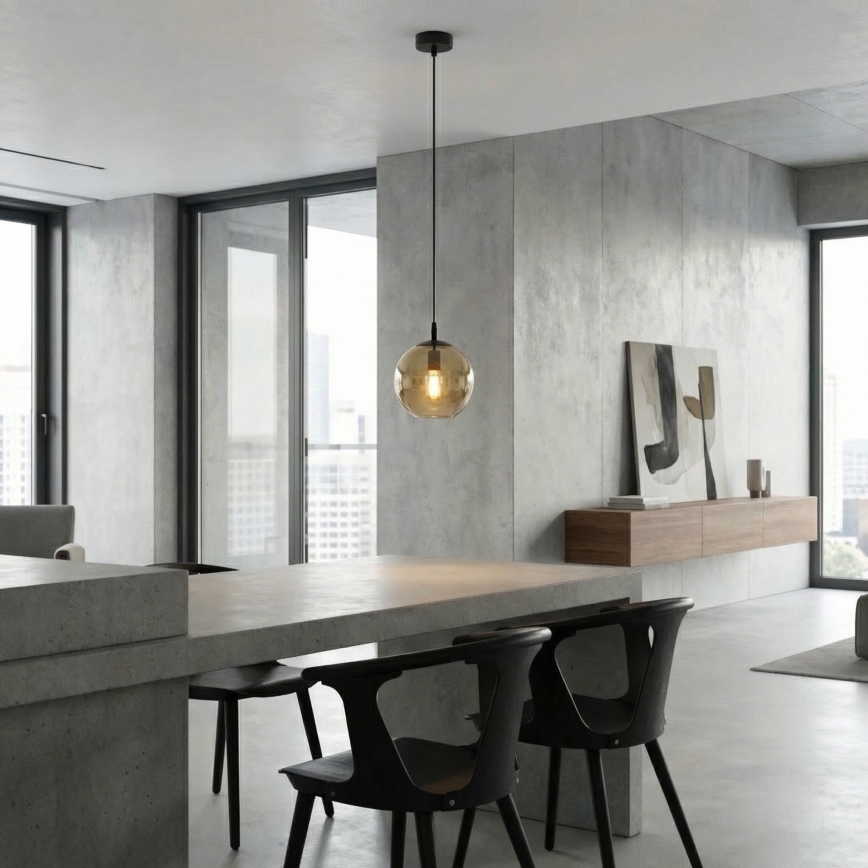 Pendel COSMO 1xE14/10W/230V diameter 14 cm sort/beige