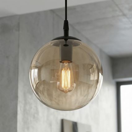 Pendel COSMO 1xE14/10W/230V diameter 14 cm sort/beige