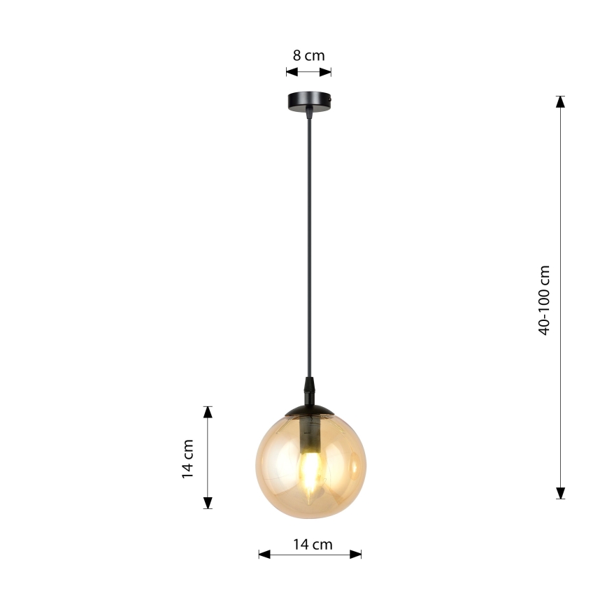 Pendel COSMO 1xE14/10W/230V diameter 14 cm sort/beige