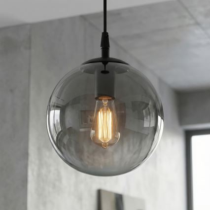 Pendel COSMO 1xE14/10W/230V diameter 14 cm sort/grå