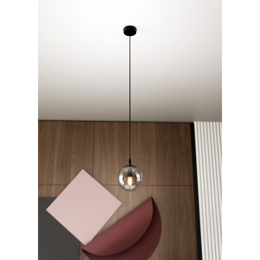 Pendel COSMO 1xE14/10W/230V diameter 14 cm sort/grå