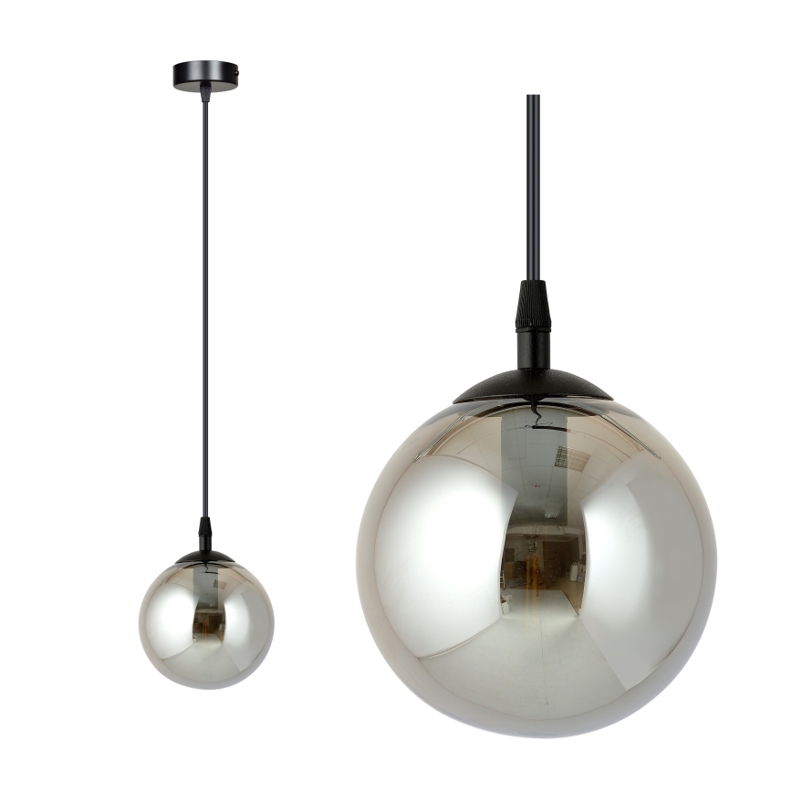 Pendel COSMO 1xE14/10W/230V diameter 14 cm sort/grå