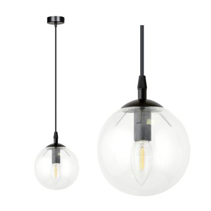 Pendel COSMO 1xE14/10W/230V diameter 14 cm sort/transparent