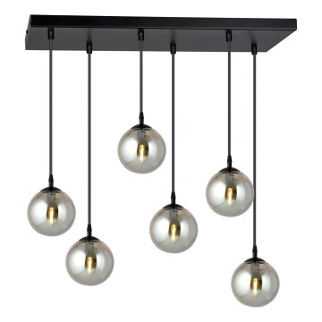 Pendel COSMO 6xE14/10W/230V sort/grå